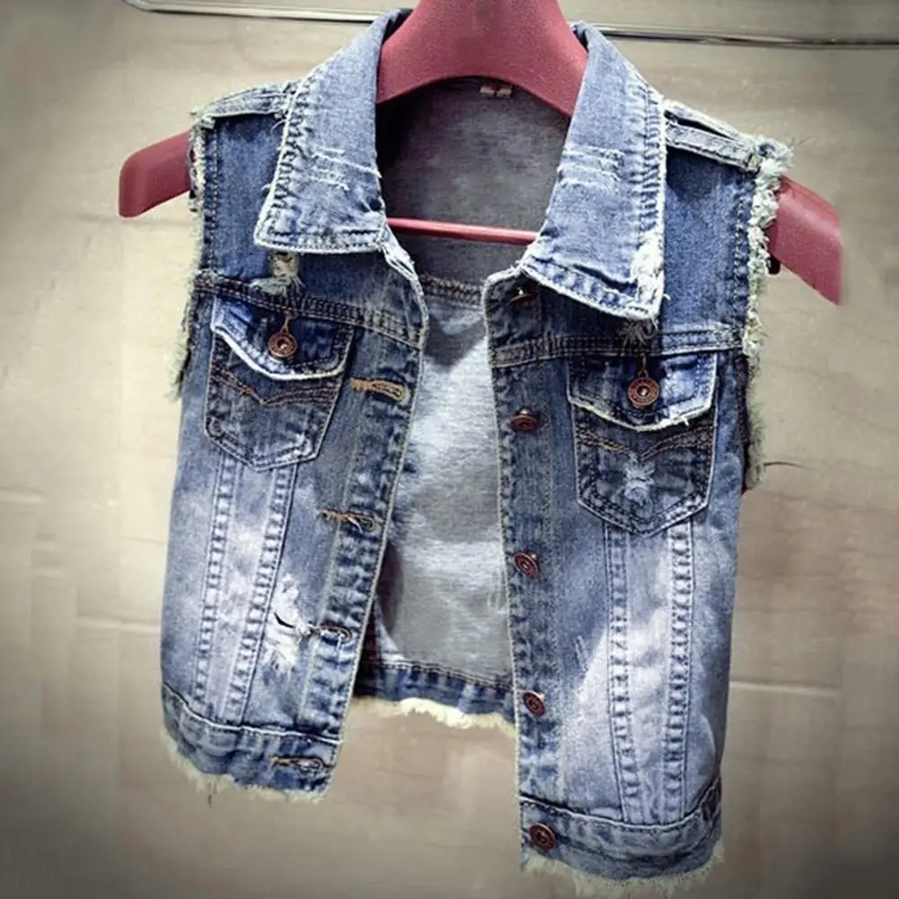 denim vest women Jeans Sleeveless Jacket Women  S-L Dark Blue Denim Jeans Vest Women Cowboy Denim Vest Womens Jackets