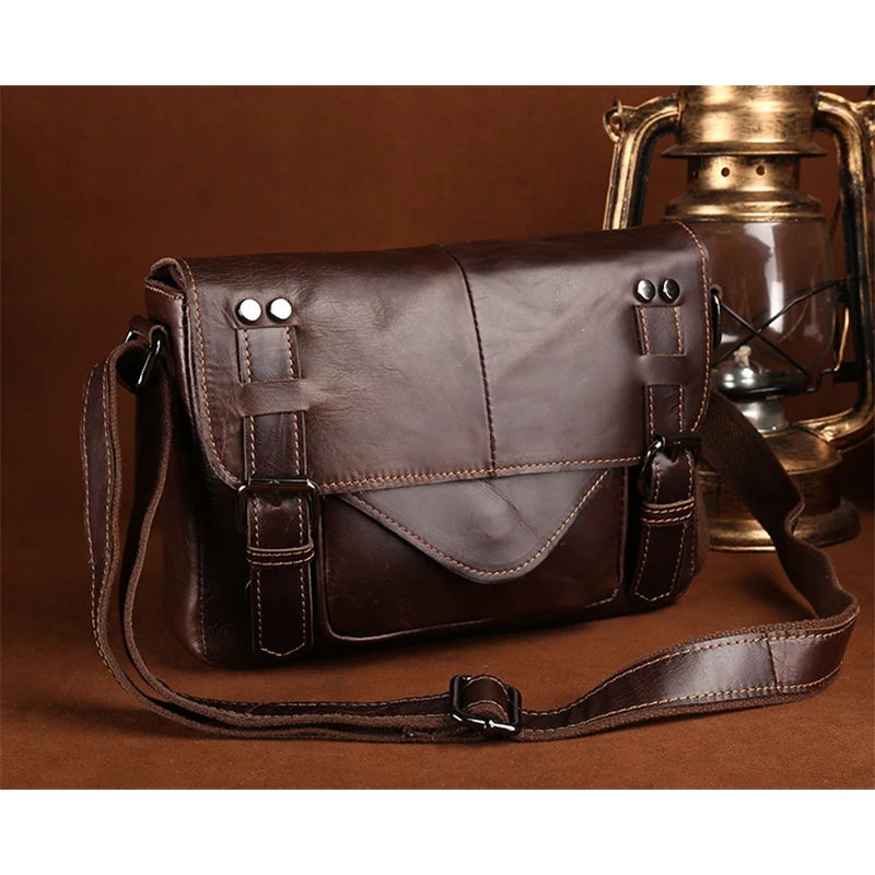 Мужская винтажная деловая сумка через плечо Повседневная мессенджер из