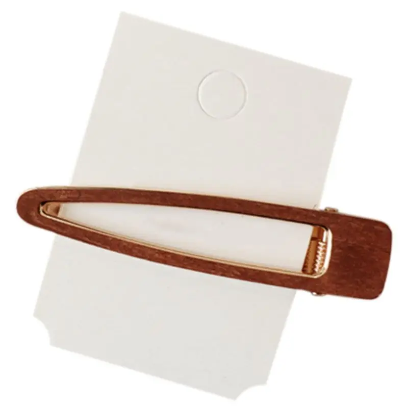 Японский лесной стиль, художественные Винтажные заколки для волос для девочек, утконоса, геометрические полые треугольные деревянные заколки для волос, боковая челка, заколки - Цвет: D