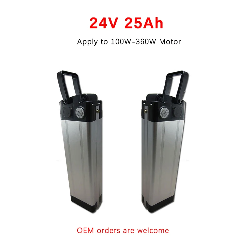24V 25Ah 500W комплект литий-ионных батарей для электровелосипеда батарея серебряного