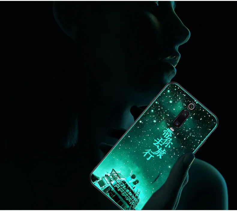 Lu mi nous чехол для телефона для Xiao mi Red mi K20 Pro Чехол светящаяся задняя крышка из закаленного стекла для Xiao mi Red mi K20 Pro mi 9T Pro Чехол
