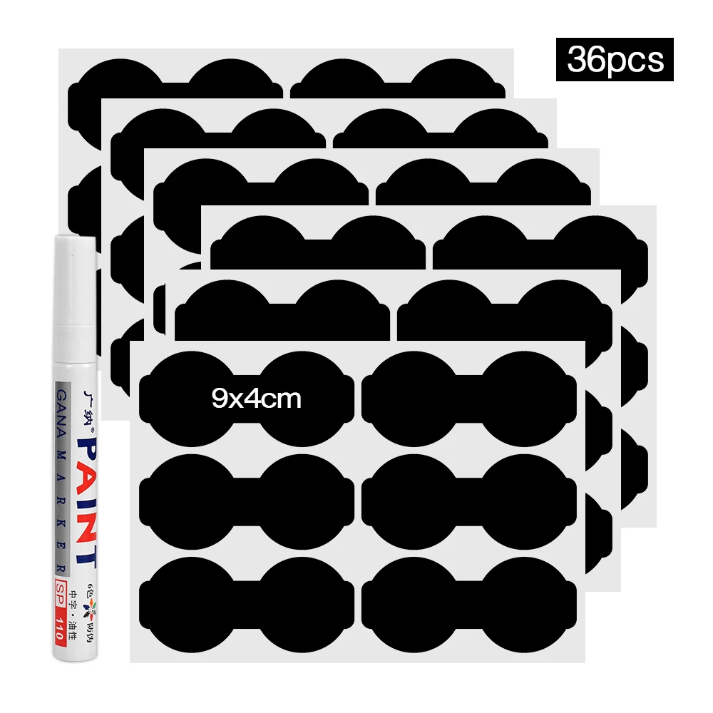 36 шт./компл. стикеры на банки кухонные наклейки для специй хранения бутылки
