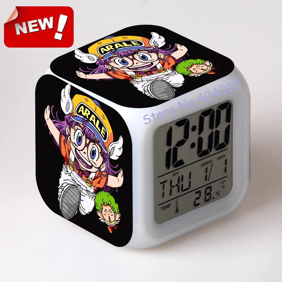 Arale будильник светодиодный свет 7 цветов изменить ЖК дисплей Reloj Квадратный