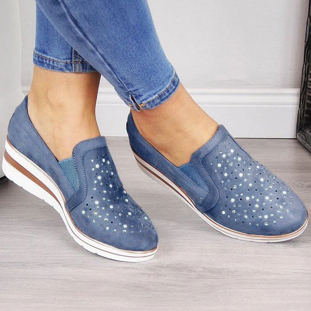 Лоферы Повседневная обувь Женские слипоны Вулканизированная Дышащая в римском