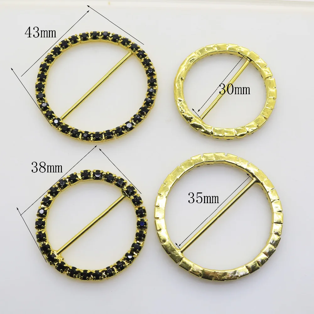 ZMASEY Black Rhinestons 10Pcs/Lot DIY Sewing Buckle Handwork Ribbon Decoration Plating Gold Metal Mix Size Jewelry Accessories | Дом и сад