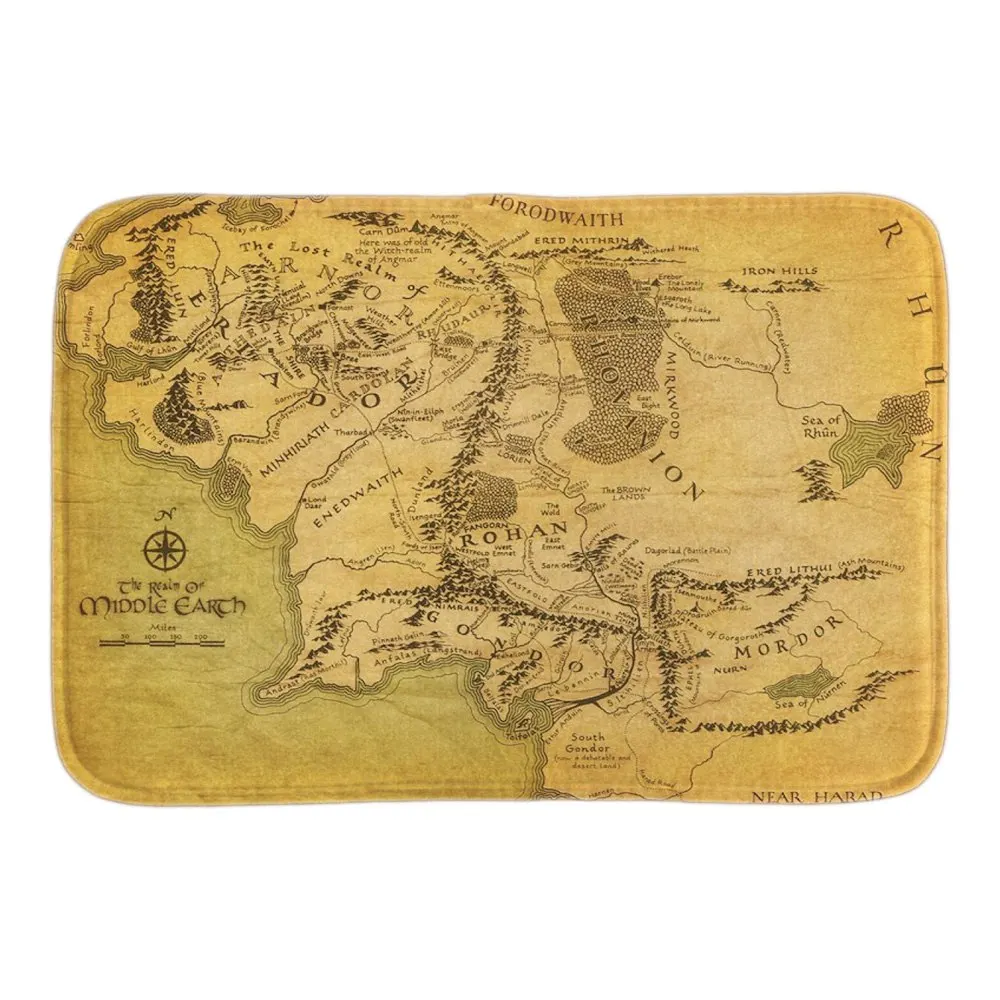 Декоративные Коврики для дома Map Of Middle Earth мягкие и легкие коврики дверей в ванной