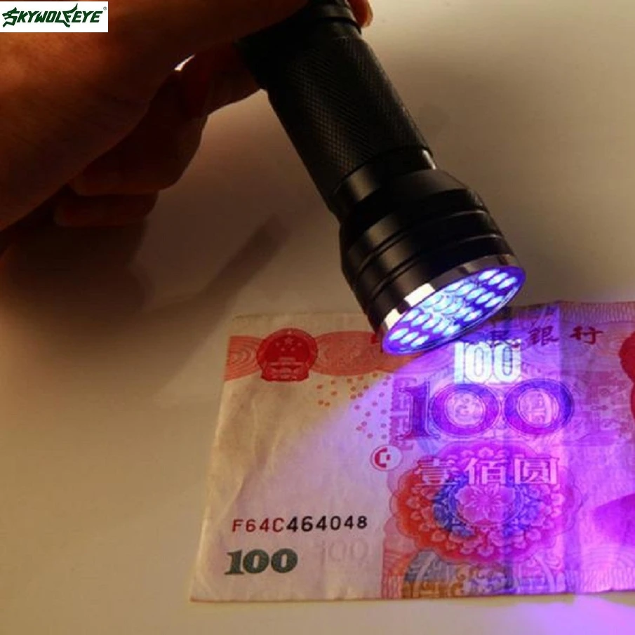 Блестящий хит продаж Прямая поставка 21 светодиод 395 нм ультрафиолетовый черный