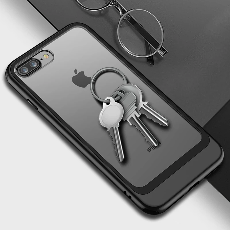 Krimissy American Fashion Glass Clear Plain Simple Business Man Woman for iPhone Case 6 6S 7 8 X XS XR MAX Plus |