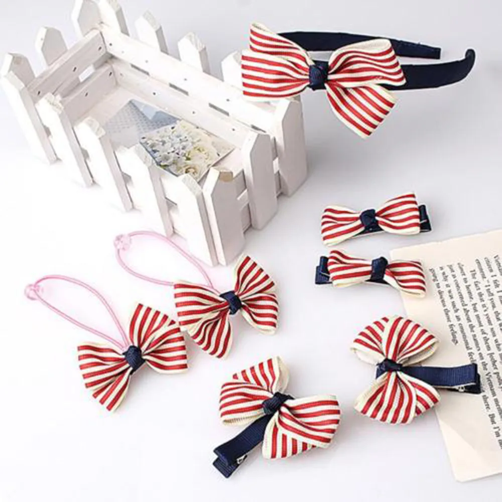 7 шт. детские заколки для волос с бантом|Шпильки и волос| |