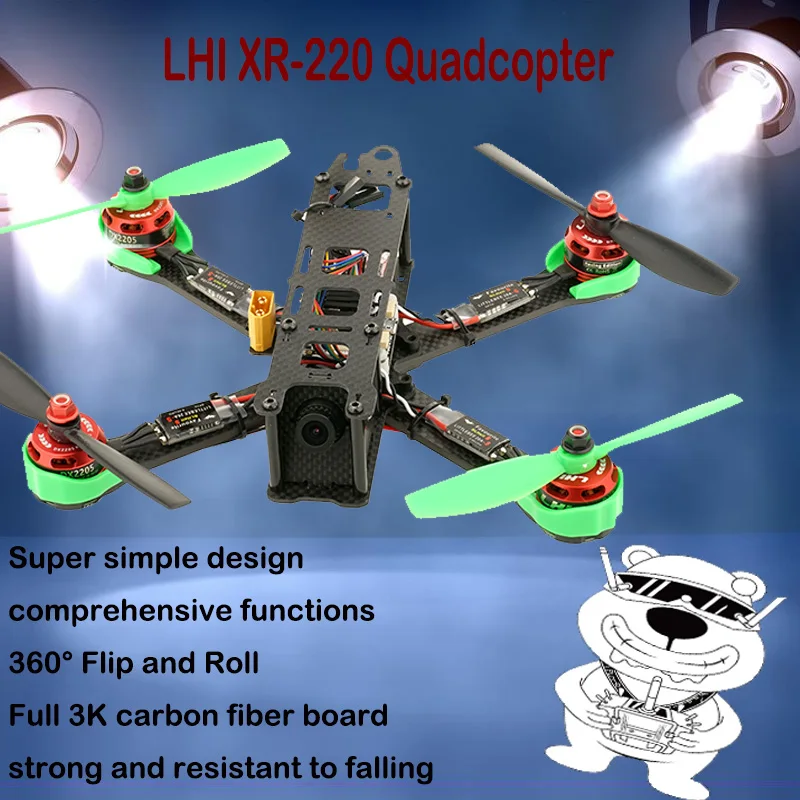 LHI RC drone frame kit 220 мм omnibus f4 управление полетом DX2205/2306 бесщеточный двигатель Airbot wraith 35A ESC Квадрокоптер с камерой