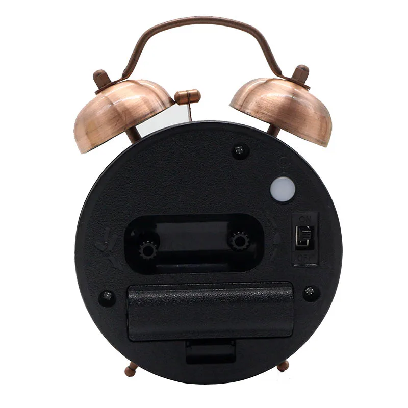 3 дюймовый Винтаж металлический тихий будильник настольные часы с Подсветка для