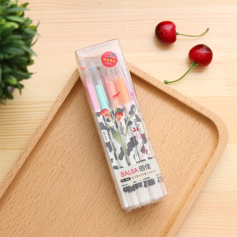 4 шт./лот оптовая продажа милые пластиковые гелевые ручки 0 38 мм с молочным коровом