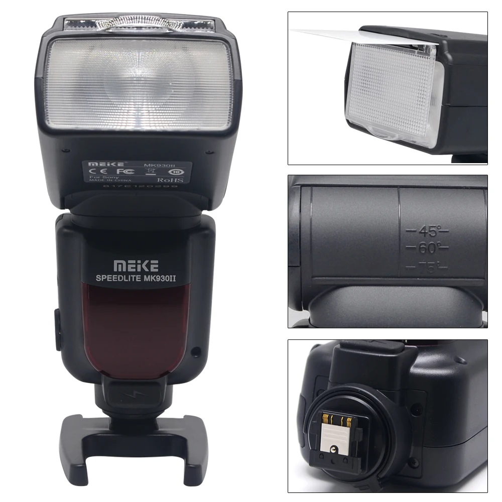 Meike MK930II-S GN58 Flash Speedlite M/Multi/S1/S2 Mode для Sony NEX3 NEX5 NEX6 NEX7 A6000 A7 A7II A72 RX10 | Электроника