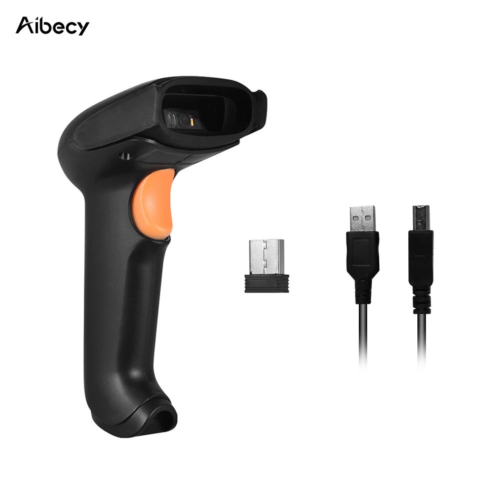 Беспроводной ручной сканер штрих кода Aibecy USB 2 4G 1D 2D QR считыватель кодов CMOS