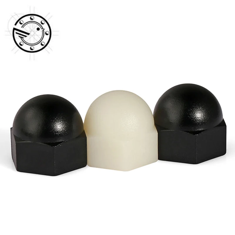 DIN1587 RoHS m3 m4 m5 m6 m8 m10 m12 Черно-Белая нейлоновая гайка пластиковая крышка