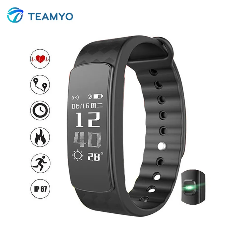 Смарт браслет Teamyo i3 HR Bluetooth фитнес трекер для измерения сердечного ритма IP67