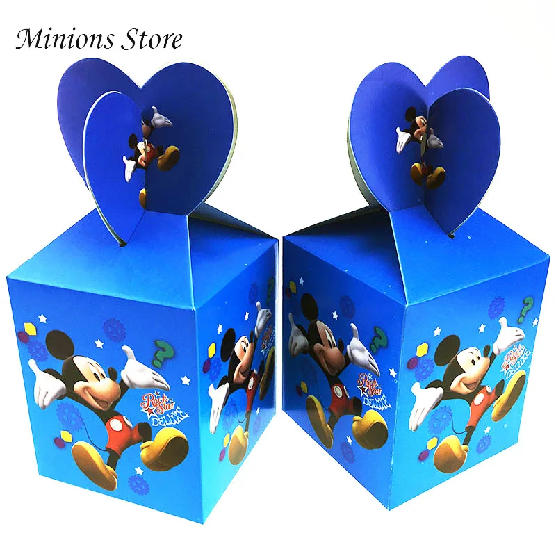 Mickey 6 шт./лот, милая бумага с динозаврами, коробка для конфет, вечерние подарочные коробки с динозаврами, Подарочная коробка с динозаврами для вечеринок на день рождения и декора - Цвет: Mickey