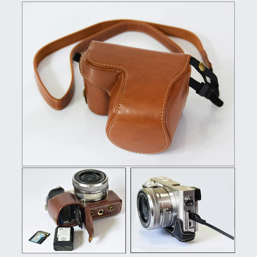 Чехол из искусственной кожи для камеры Sony A6000 A6400 A6300|camera bag|camera bag caseleather camera |