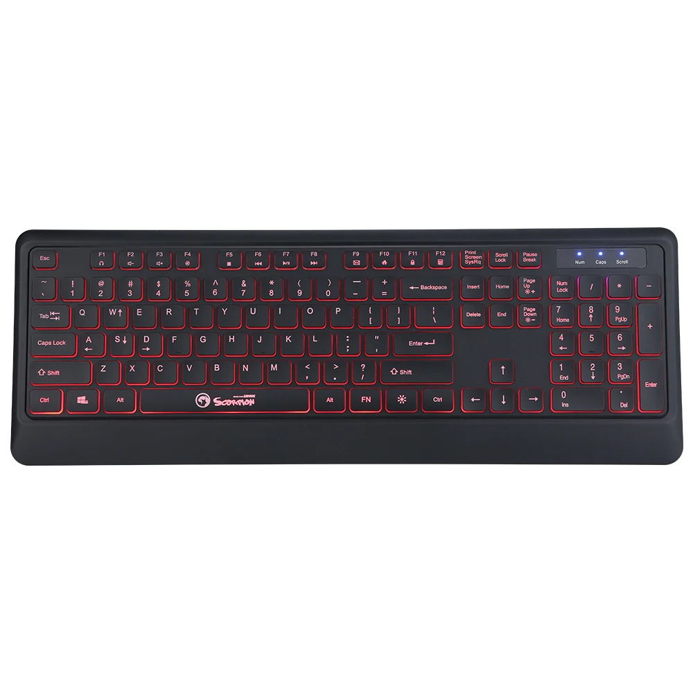 Игровая клавиатура MARVO K627 3 цвета подсветка игровая Проводная с USB мембранной