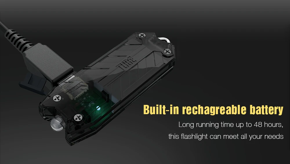 Nitecore трубка USB маленький брелок с фонариком Портативный 2 режима USB фонарик Портативный прожектор для кемпинга пешего туризма на открытом воздухе