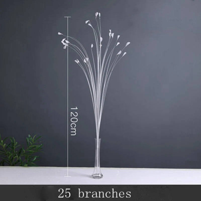 120cm 25branches 1 шт., трава павлина, тростник, трава, естественное моделирование, растение, букет из сушеных цветов, для семейного украшения, для гостиной, свадьбы, Декор - Цвет: 120cm 25branches