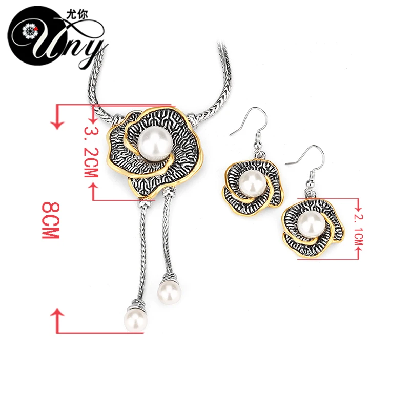 Uny Винтаж jewelries Наборы Элегантный комплект ювелирных изделий с искусственным