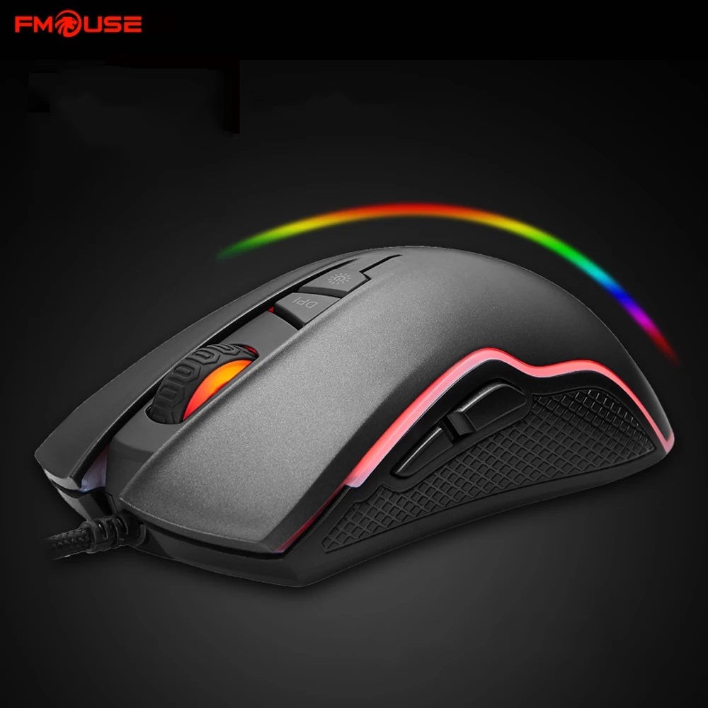 FMOUSE мышь игровая RGB геймер оптическая Проводная настольная для видеоигр|Мыши| |