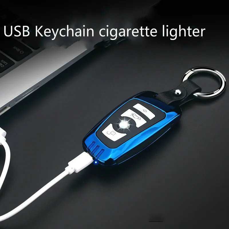 Модель ключа автомобиля плазменная зажигалка брелок электронная USB Зажигалка креативная сигарета тепло Проводная Зажигалка гаджеты для мужчин