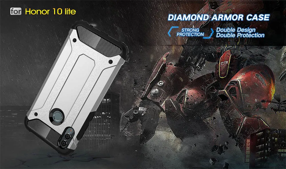 Rugged Soft Cover For Huawei Honor 10 Lite P Smart 2019 Anti Knock Phone Case Hybrid Hard Tough Dual Layer Armor Shockproof |