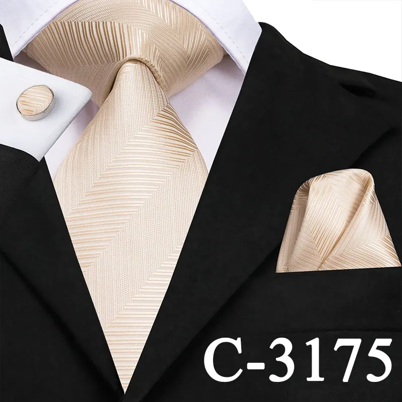 C-3175 Hi-Tie мужской галстук набор шелковый галстук высокое качество носовые платки Запонки Набор Модный свадебный кармашек квадратный синий цветочный галстук - Цвет: C-3175