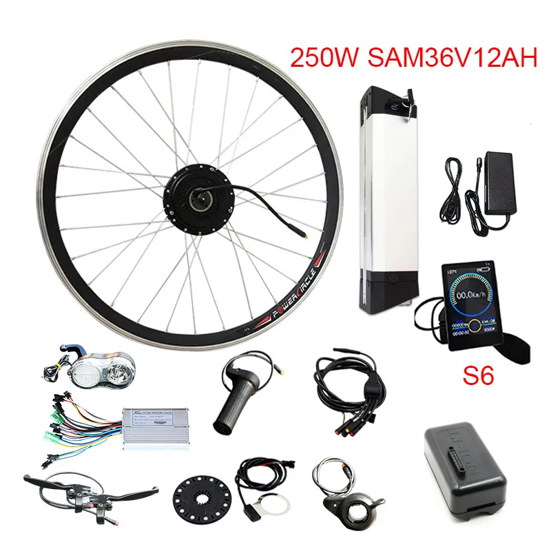 250W SAM36V12AH S6 36V250W набор для преобразования электрического велосипеда Samsung g36v 12AH аккумулятор 20''24''26'700c Мотор колеса e велосипед комплект bicicleta Электрический - Цвет: 250W SAM36V12AH S6