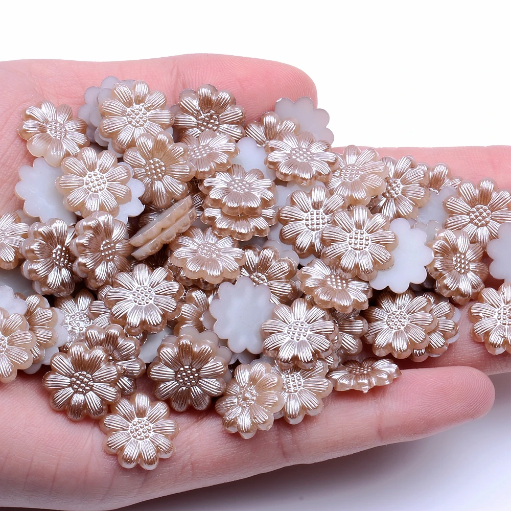 

Подсолнух 50 шт 13 мм ABS смолы жемчужные бусины flatback жемчуг отлично подходит для изготовления ювелирных изделий Свадебные украшения для дома