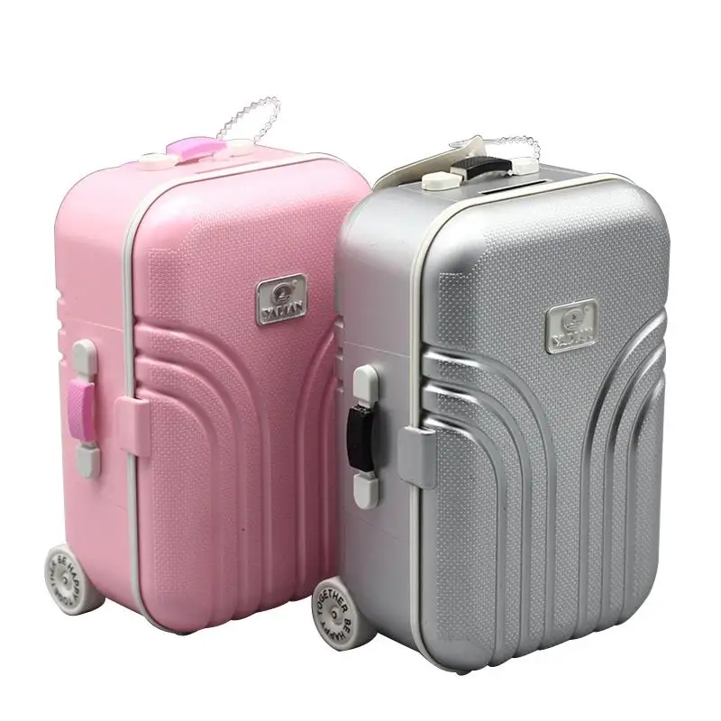 

RCtown Cute Plastic Rolling Suitcase Mini Luggage Box for BJD Dolls
