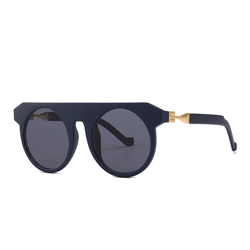 C3 Dark Blue.Gray HBK мужские модные круглые солнцезащитные очки Новые популярные солнечные очки винтажные Googles женские специальные круглые очки с покрытием UV400 - Цвет линз: C3 Dark Blue.Gray