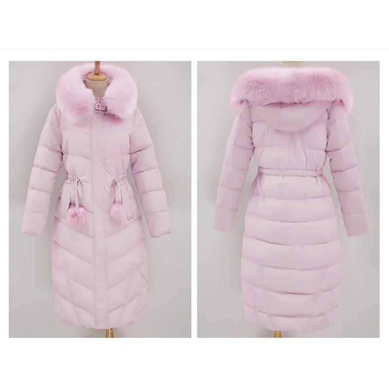 

AKSLXDMMD Parka Women Cotton Long Coat 2019 New Fashion Winter Slim Fur Hooded Thick Jacket Women Overcoat Abrigos Mujer LH1229