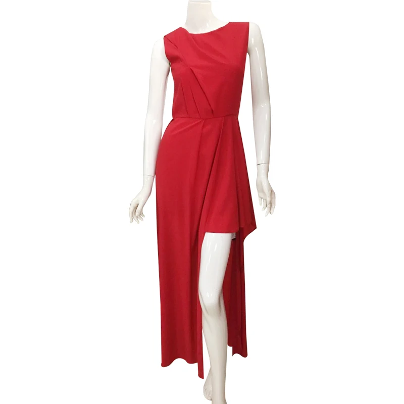Vestidos De Fiesta None Обычная однотонная Новинка прямые продажи балахон длинное платье размера плюс Многоуровневое плиссе шелк-муслин макси