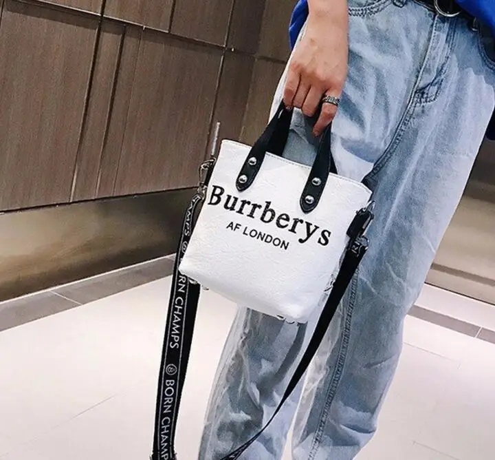 С буквенным принтом повседневные кожаные сумки женские PU Сумка crossbody Сумки