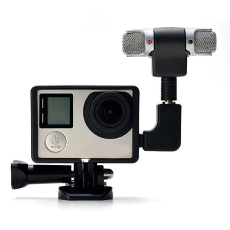 Профессиональный стерео микрофон для Gopro Hero 4 3 аксессуары защитная рамка чехол