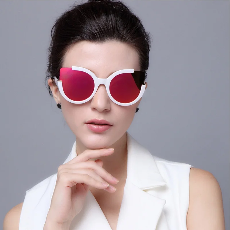 FEIDU модные негабаритные солнцезащитные очки кошачий глаз женские брендовые