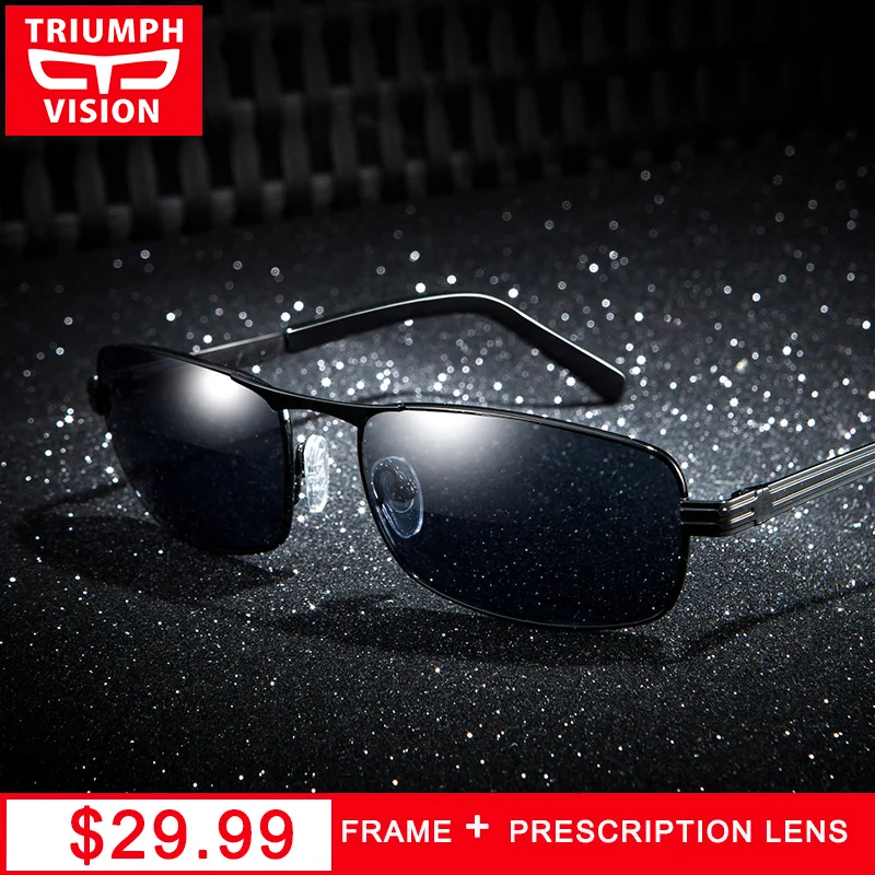 Мужские солнцезащитные очки TRIUMPH VISION квадратные для близорукости по рецепту