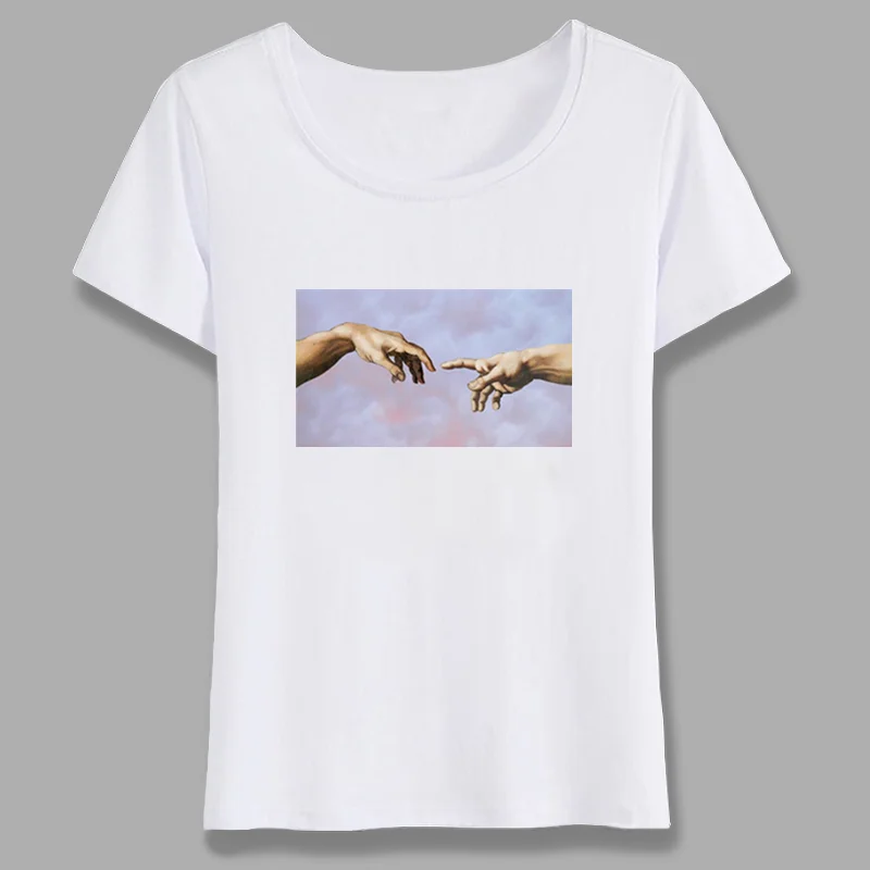 Новая футболка Микеланджело каппелла сикстина Женская Футболка Harajuku Ulzzang Tumblr