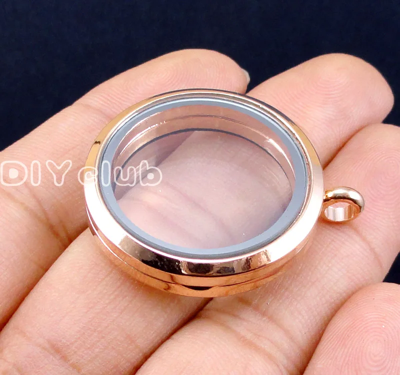 2 шт розовое золото круглый плавающий медальон живой Плавающие стеклянные