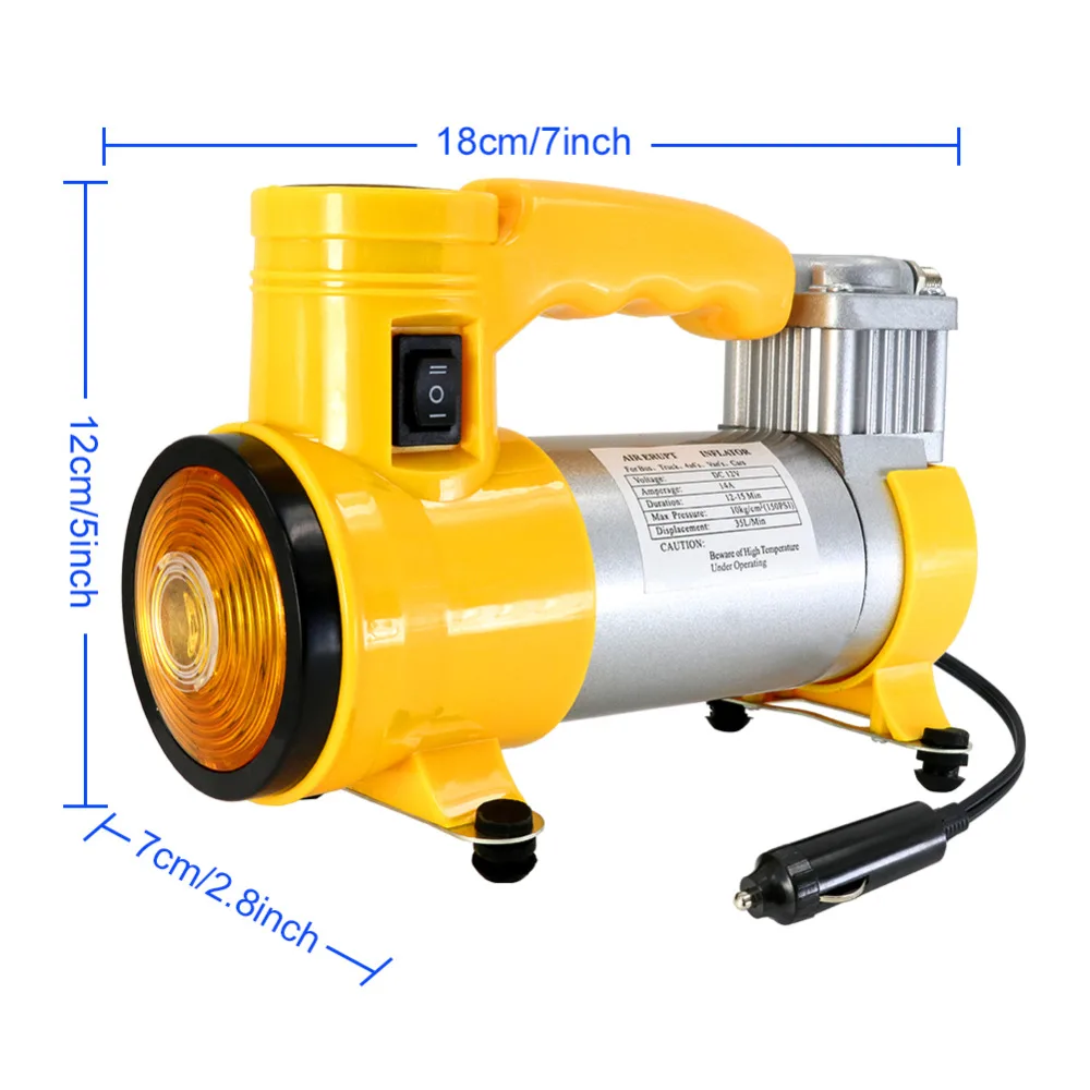 TIROL T10705a портативный супер поток 12V150PSI автомобильный воздушный насос воздушный компрессор с светильник и маяком/авто шин