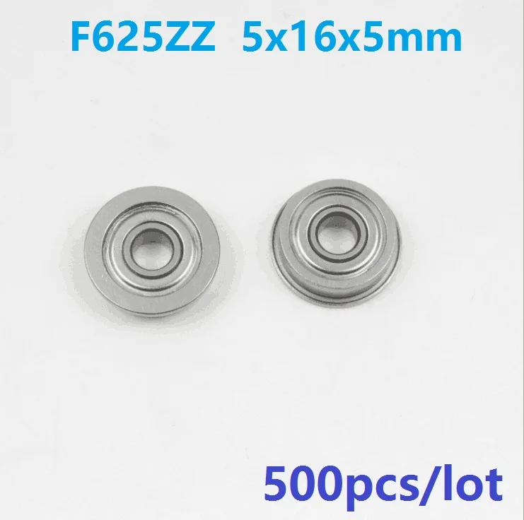 500 шт./лот F625ZZ F625Z F625 Z ZZ 5x16x5 мм Миниатюрный фланцевый шарикоподшипник с глубоким