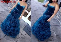 2019 sexy elegant plus size velvet prom dresses sweetheart sleeveless mermaid ruffle floor length formal party dress