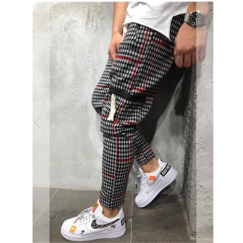 Мужские Саржевые модные брюки для бега новые городские прямые в полоску