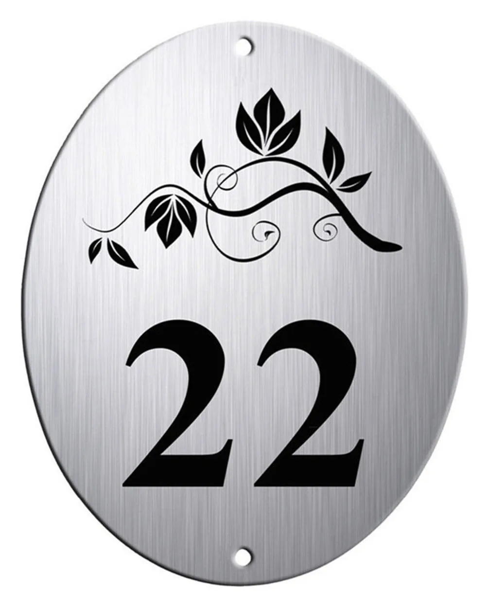 200*140mm Customized Door Silver Aluminium Oval House Plaque/Sign/Plate Black Design | Обустройство дома