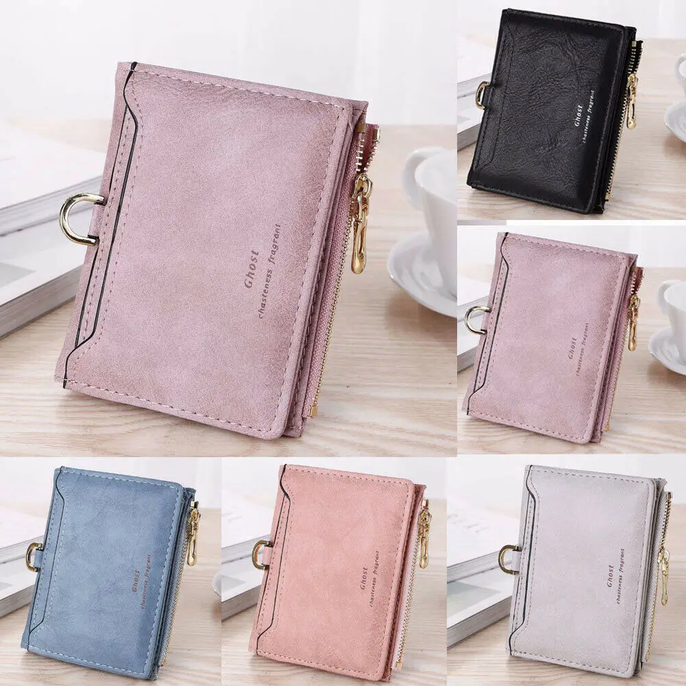 Fshion женский короткий маленький кошелек для денег кожаный складной на молнии