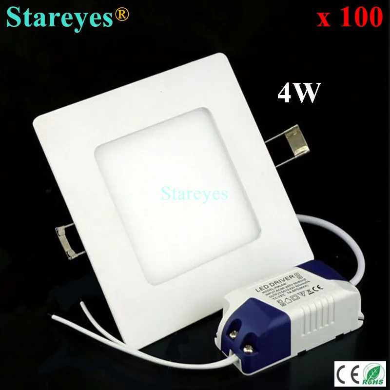 Бесплатная доставка 100 шт. Квадратный светодиодный панельный светильник 4 Вт 2835