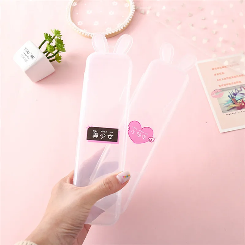 1 шт. милый прозрачный чехол для карандашей многофункциональный пенал с